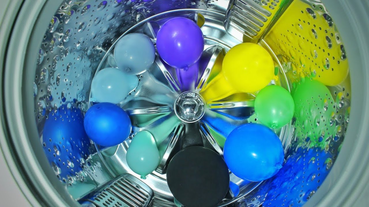 Funny laundry: Balloon inside the washing machine _part 4🎈