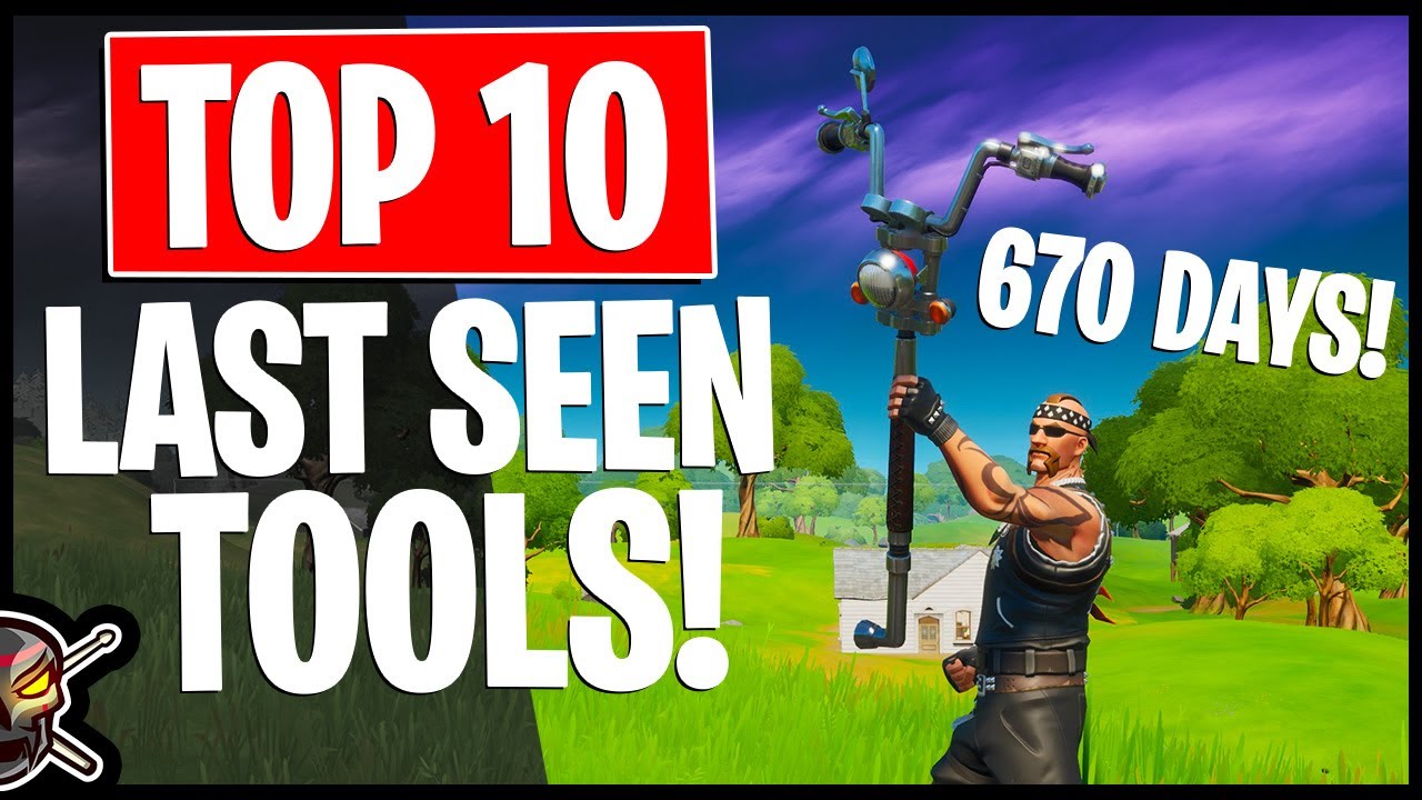 Top 10 LAST SEEN Harvesting Tools in Fortnite! 712 Days Since... (Fortnite Battle Royale)