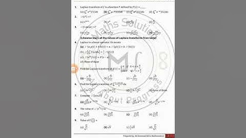 Laplace Transform multiple choice by Mathematical method (most important MCQS conducting from GCUF)