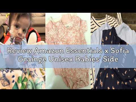 Review Amazon Essentials x Sofia Grainge Unisex Babies' Side Snap Short Sleeve Bodysuit, Pack of 3