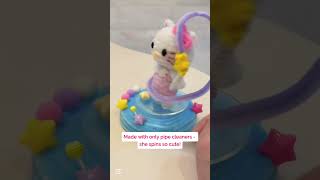 How to Make Hello Kitty Spinning Doll | Pipe Cleaner Craft | Moving Toy DIY, FuzzyTwist Craft