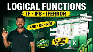 Master Excel Logical Functions in Telugu 🔥 IF, IFS, IFERROR, AND, OR, NOT