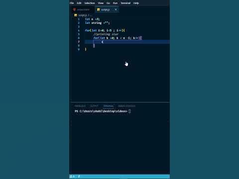 Downward Triangle Star Pattern in javascript - YouTube