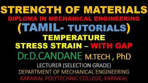 TEMPERATURE STRESS STRAIN - WHEN SUPPORT IS AT A GAP