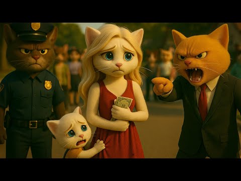 Poor Mama Cat Arrested by Mistake 😭 Brave White Kitten Exposes the Real Thief