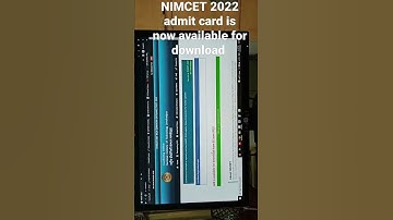 NIMCET 2022 admit card us now available to download