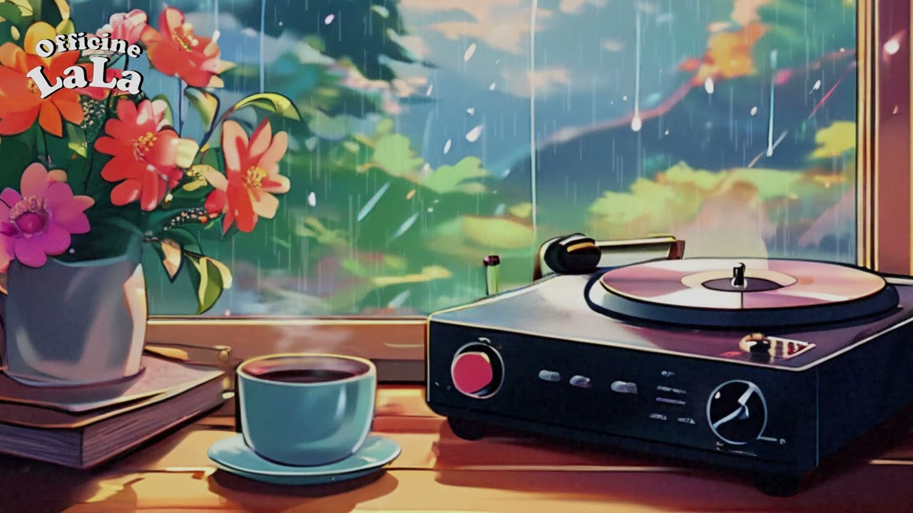 4K Oldies Playing in Another Room and It's Raining (rain sound ambiance)