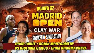 👉 Gauff/Montgomery vs Olmos/Khromacheva 🔥 | Madrid Open R32 ⚔️ | Clay War Gameplay 🎾