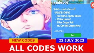 Hero Fighting Simulator codes: Update 9 - Index [October 2022] :  r/BorderpolarTech