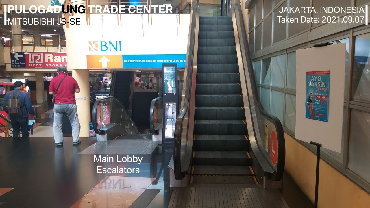 Short Mitsubishi JS-SE Escalators at Pulogadung Trade Center, Jakarta