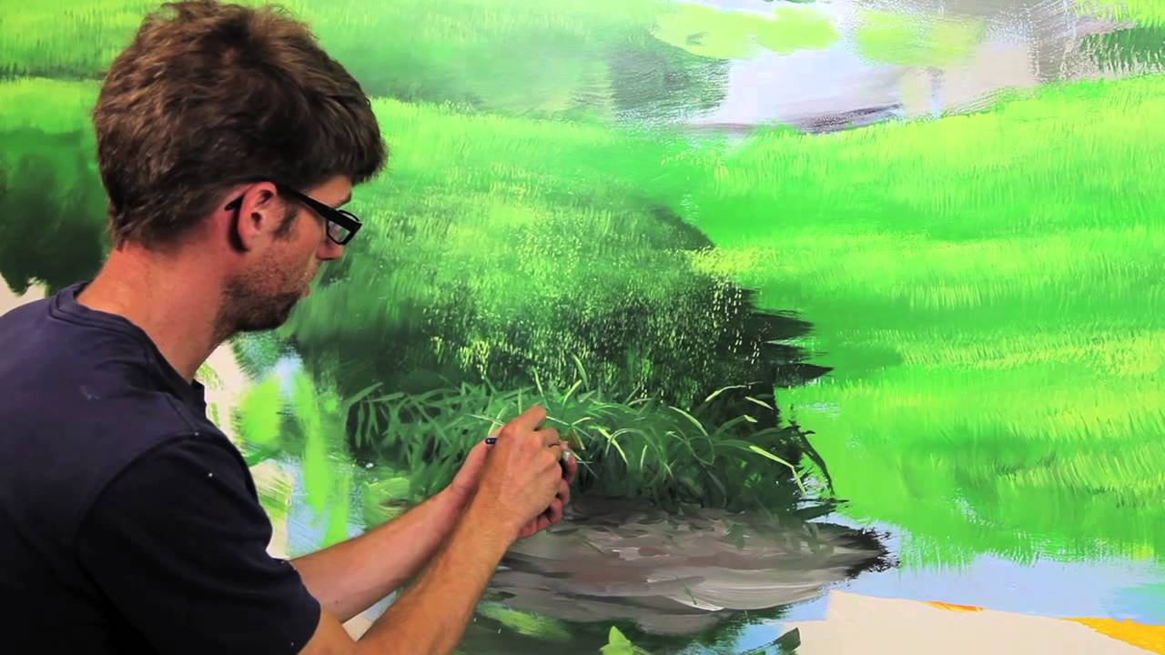 Clip from "How To Paint Grass & Hills" with Mural Joe - YouTube