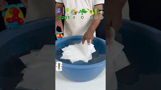 TRY TO GUESS HOW MANY TISSUE PAPERS IT TAKE TO FLOAT!#asmr #experimnent #satisfyingvideo