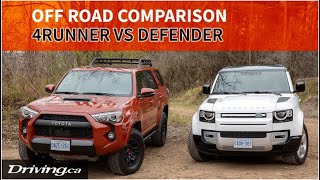 Sports Performance 2024 Toyota 4Runner vs Land Rover Defender | Off-road comparison test | Driving.ca