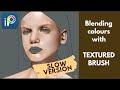 Blending using TEXTURED BRUSH ( Slow Painting Process ) | Ibispaint X Realistic Art