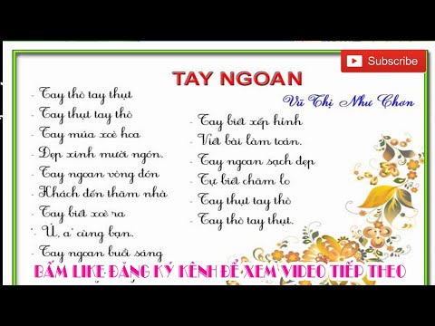 Video Bài Thơ TAY NGOAN - youtube