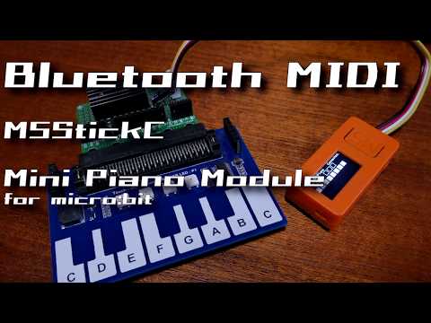 M5StickC and Windows 10 Bluetoth MIDI test with Mini Piano Module