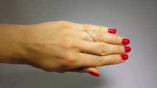 Sterling Silver Gold Criss Cross Ring SGMR00039GP