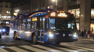 Q32 bus announcements to Midtown-Penn Sta (Vianova screen)