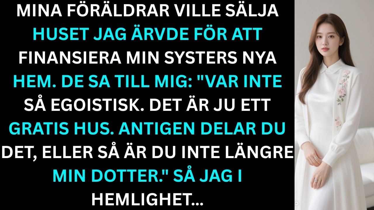 Mina föräldrar ville sälja huset jag ärvde för att finansiera min systers nya hem. De…
