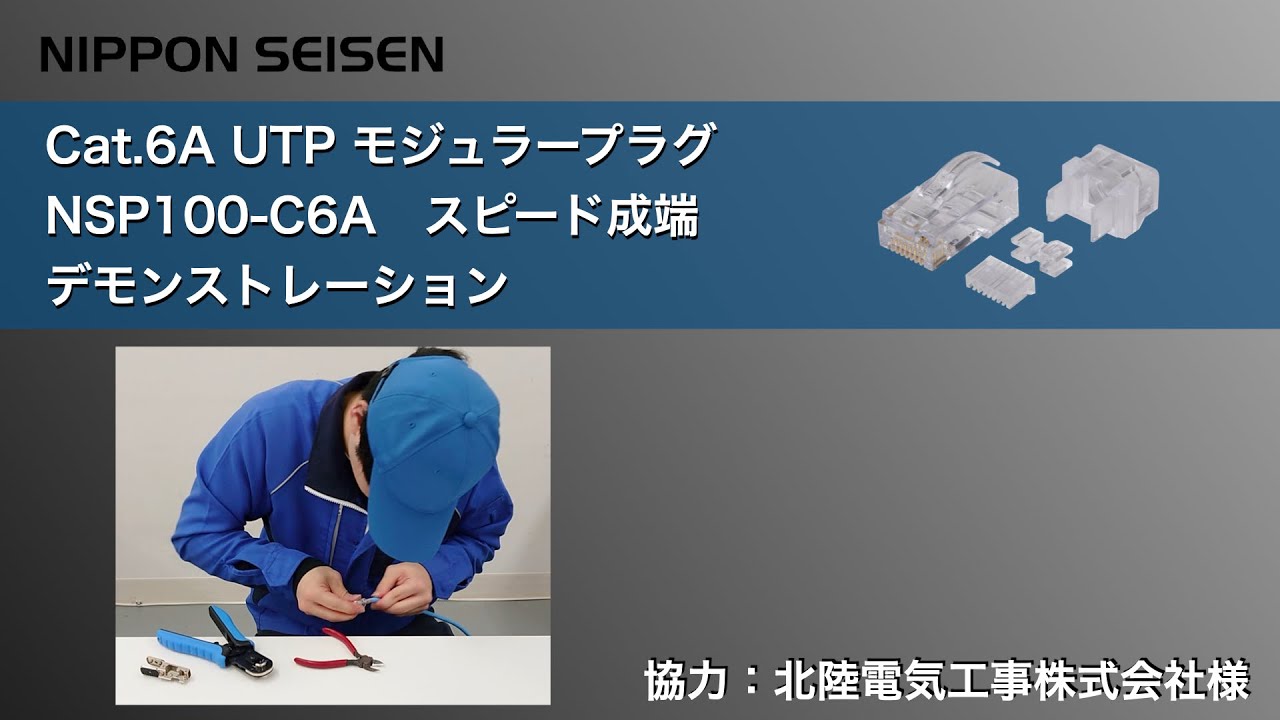 Cat.6A UTPモジュラープラグNSP100-C6A スピード成端