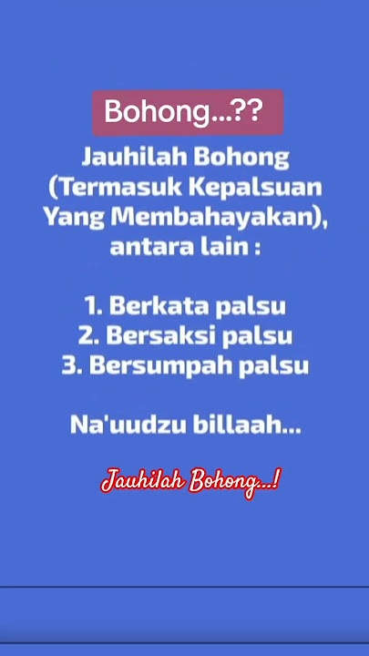 Bohong? Jauhilah II Itu Membahayakan II Usep Sopiyudin #shorts