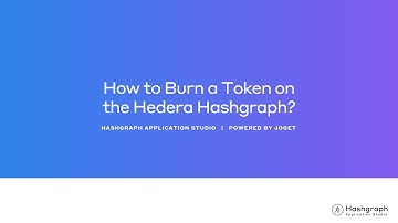 Hashgraph Application Studio: How to Burn a Token on the Hedera Hashgraph?