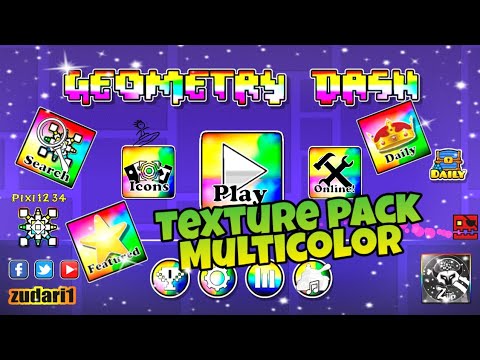 Texture pack "Multicolor" Geometry dash 2.11 - YouTube
