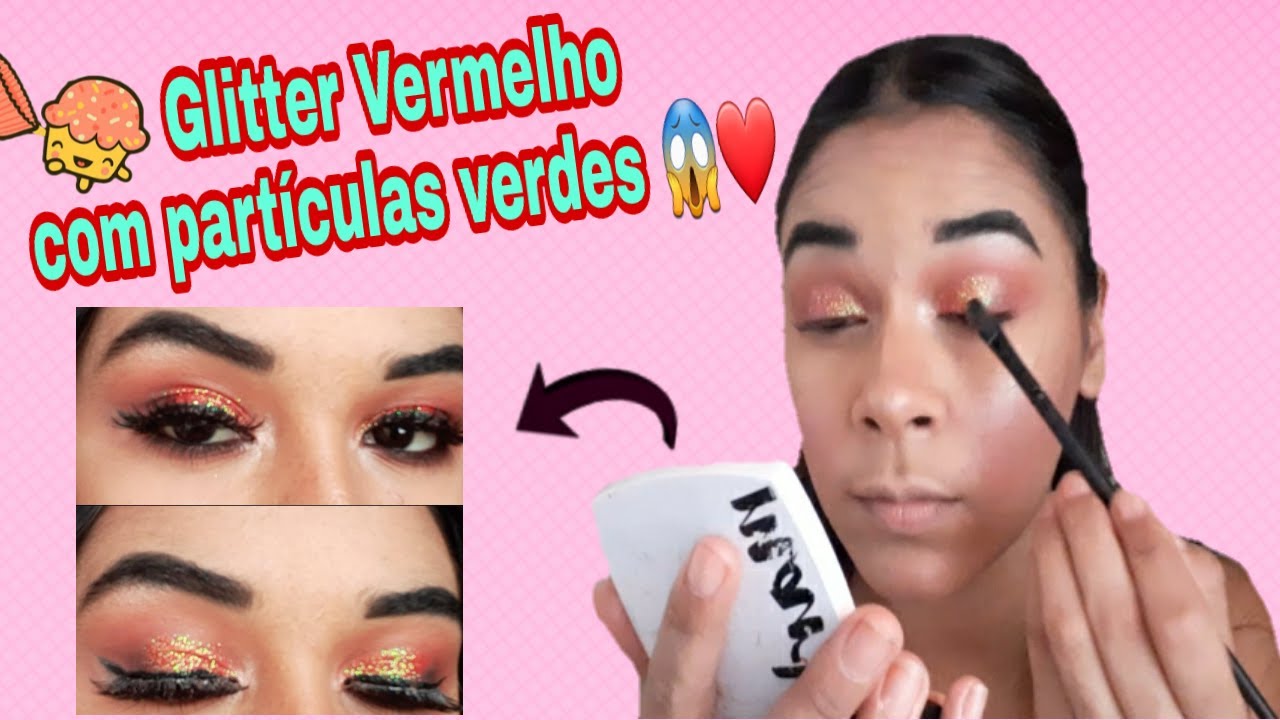 Make Com Glitter Vermelho ♡ YouTube