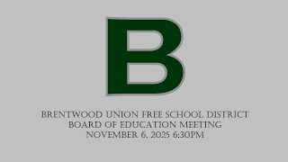 Board of Education Meeting November 6, 2025