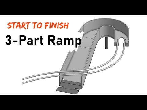Modeling a 3 Part Pinball Ramp in OnShape CAD - YouTube