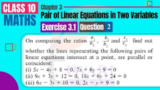 NCERT Solutions for Class 10 Maths Chapter 3 Exercise 3.1 Question 2 Pair of Linear Equations.