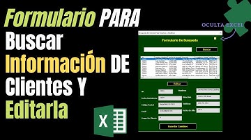 🟢 Formulario Para Buscar Información En Una BASE De DATOS, editarla y GUARDAR Los Cambios. VBA.