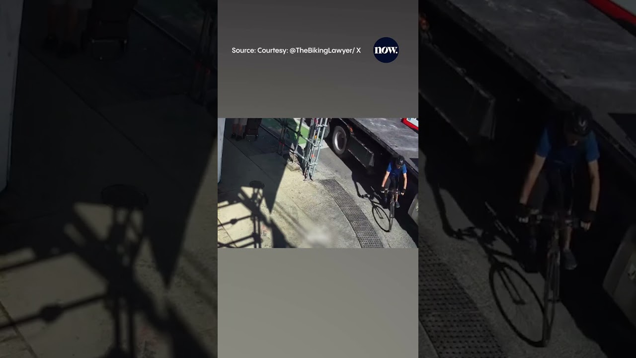 Toronto cyclist gets hit by truck obstructing bike lane.