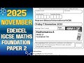 Edexcel iGCSE Maths Nov 2025 Foundation Paper 2 π