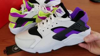 nike huarache purple and yellow