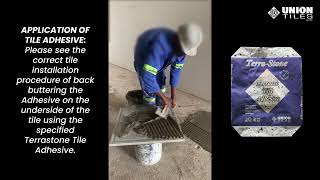 Adhesive Laying Procedure for Terrastone Terrazzo | Back Buttering Tile Adhesive Demonstration