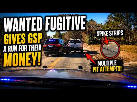 Wanted Fugitive Gives GSP a Run for Their Money | Spike Strips & Multiple PIT Attempts!