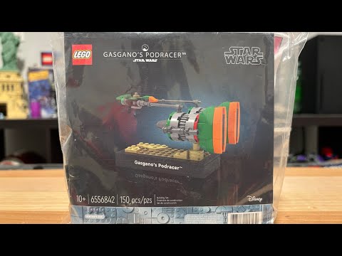 YouTube thumbnail: Review of the 6556842 Lego Star Wars Gasgano’s Podracer (2024)