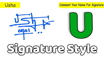 U signature | How to do u Signature | Request Done | Usha Name Signature Style