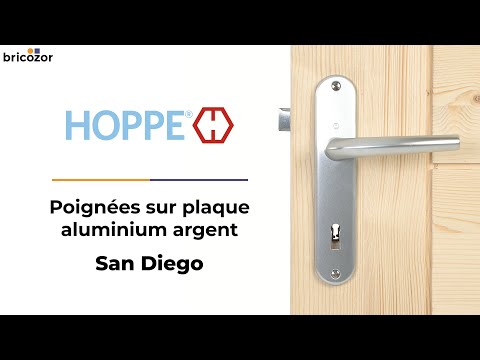 Poignées de porte sur petites plaques - 165 mm - Argent - San Diego HOPPE