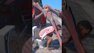 GTA V: FRANKLIN MEETS CHOO CHOO CHARLES TRAIN #shorts