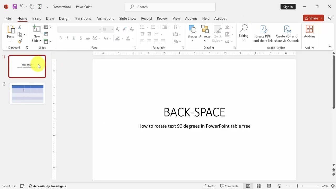 How to rotate text 90 degrees in PowerPoint table free
