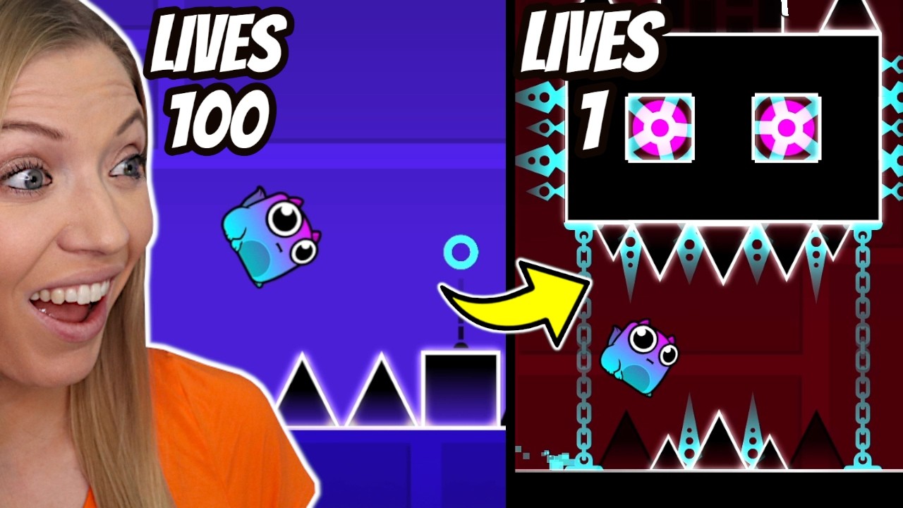 Geometry Dash 100 LIVES CHALLENGE! - YouTube