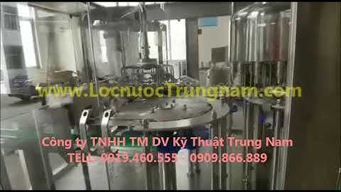 Máy chiết rót và đóng nắp chai nước tinh khiết  tự động