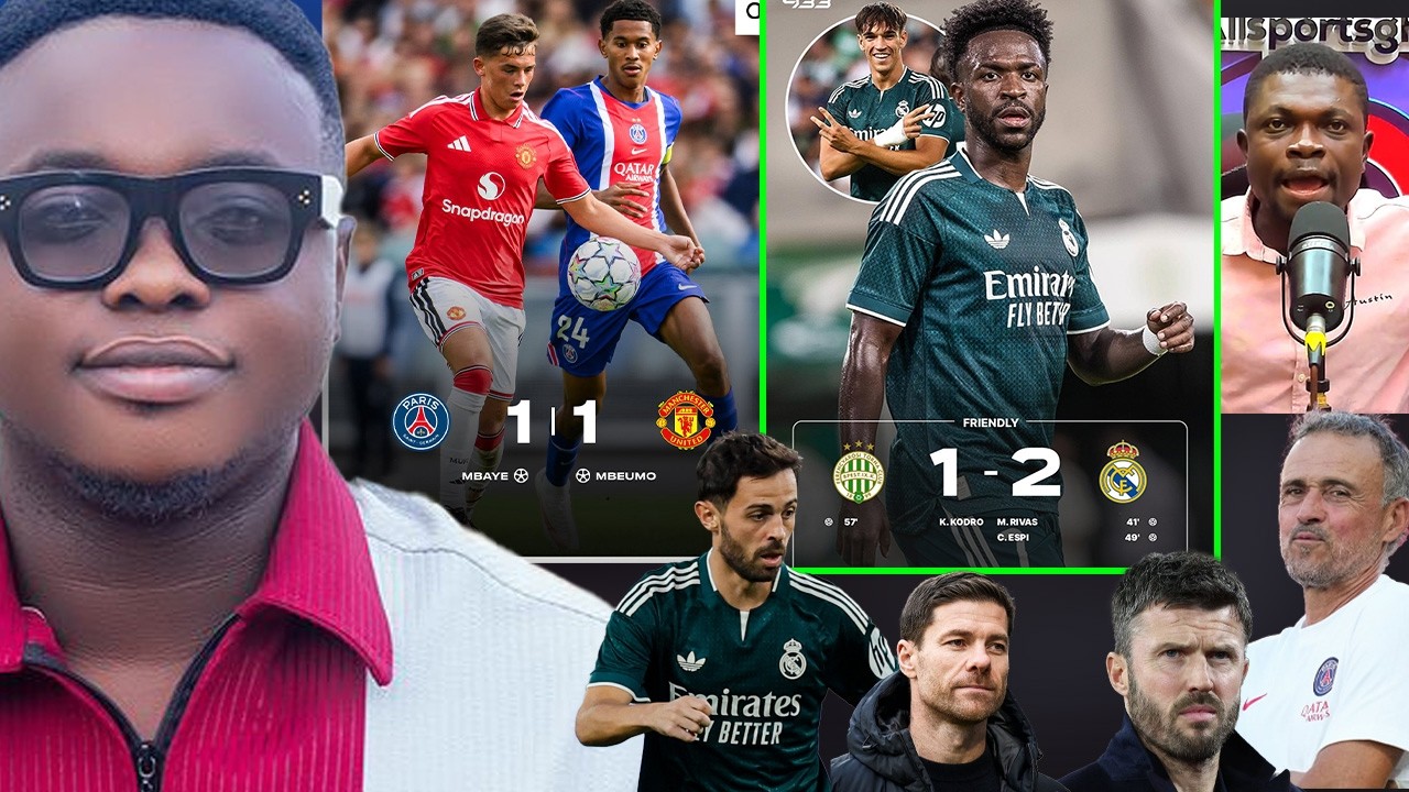 REAL MADRID 2 FERENCVAROS 1, MAN UNITED 1 PSG 1, GAME NEWS, MOURINHO, CARRICK, VINI, CHELSEA AND ALL