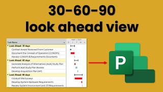 How to Create a 30-60-90 day Look Ahead View in MS Project