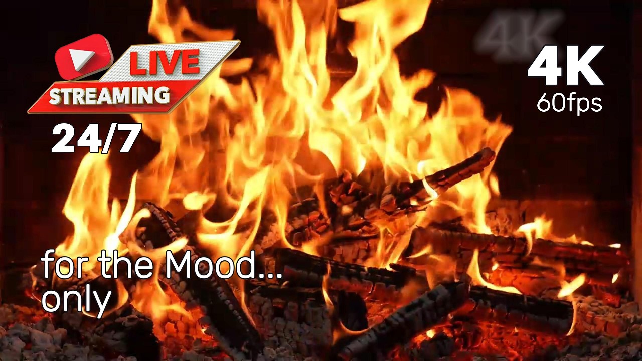 01 A Raging Fire in the Fireplace for an Atmospheric Party & Chill … 4K60fps  ULTRA HD