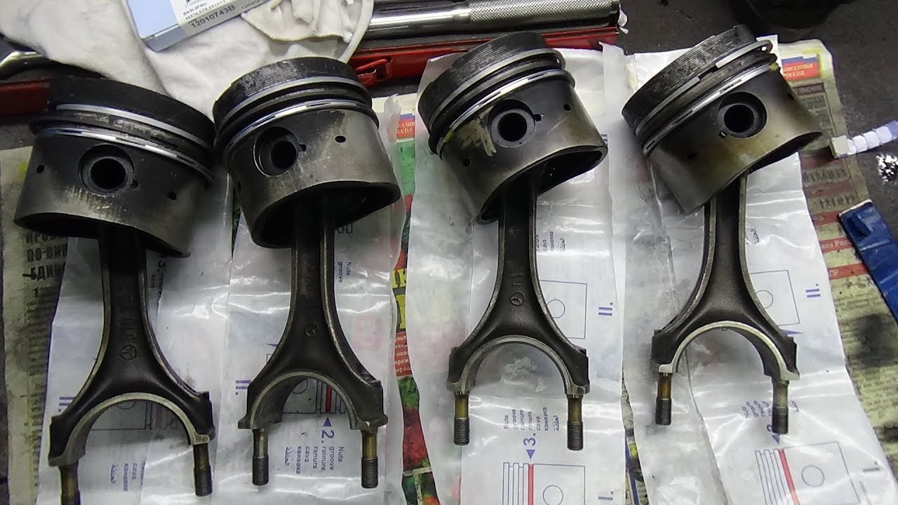 Замена поршневых колец на Мерседесе W123 ,ч №2 сборка. - YouTube