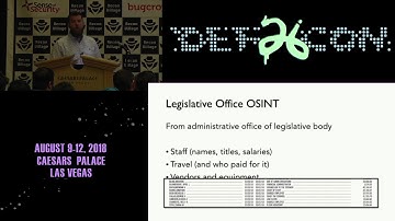 DEF CON 26 RECON VILLAGE - Lloyd Miller - Applied OSINT For Politics Turning Open Data Into News