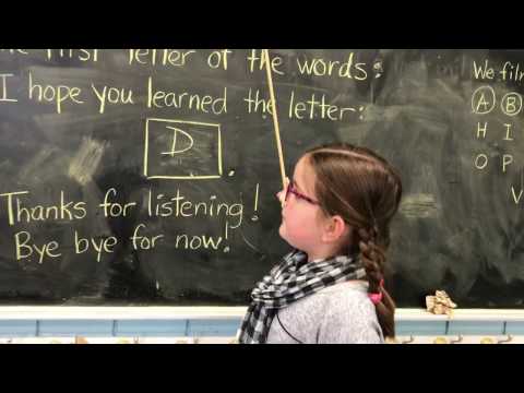 Grade 3 Student Teaches The Letter D and The Ordinal Number 4 - April, 11, 2017